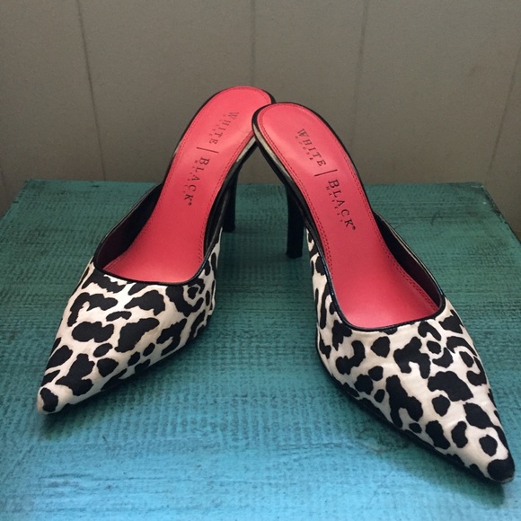 White House Black Market Shoes - White House Black Market Animal Print Mules